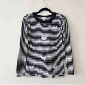 Kate Spade Girls Striped Bow Crewneck Sweater